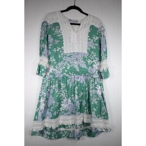 Tuckernuck Green and White Floral Mini Dress